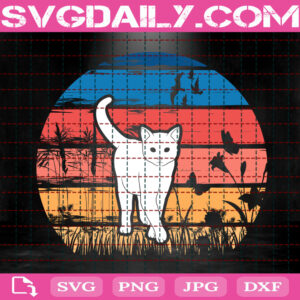 Vintage Cat Svg, Cat Svg, Love Cat Svg, Pet Svg, Cat Lover Svg, Animal Svg, Svg Png Dxf Eps Instant Download