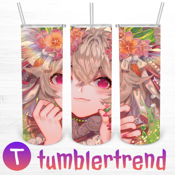A Cheerful Smile For A Bright Day Skinny 20oz, Anime Girl 20oz Skinny Straight, Anime Skinny, Full Tumbler Wrap, Png Digital File