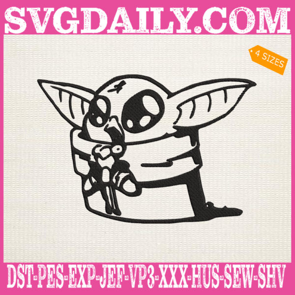 Baby Yoda Embroidery Files, Star Wars Embroidery Machine, Baby Alien Lover Embroidery Design Instant Download