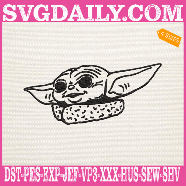 Baby Yoda’s Head Embroidery Files, Star Wars Embroidery Machine, Mandalorian Embroidery Design Instant Download