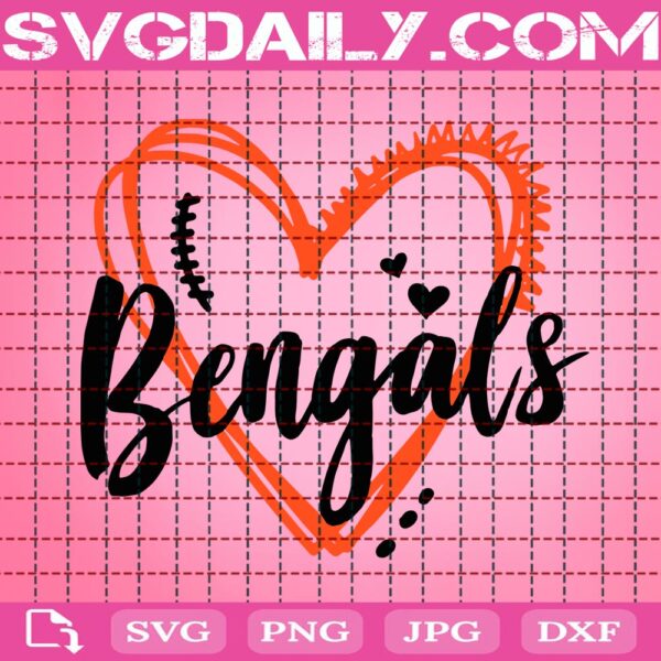 Bengals Svg, Love Bengals Svg, Bengals Heart Svg, School Mascot Svg, Cincinnati Bengals Svg, Football Team Svg, Svg Png Dxf Eps AI Instant Download