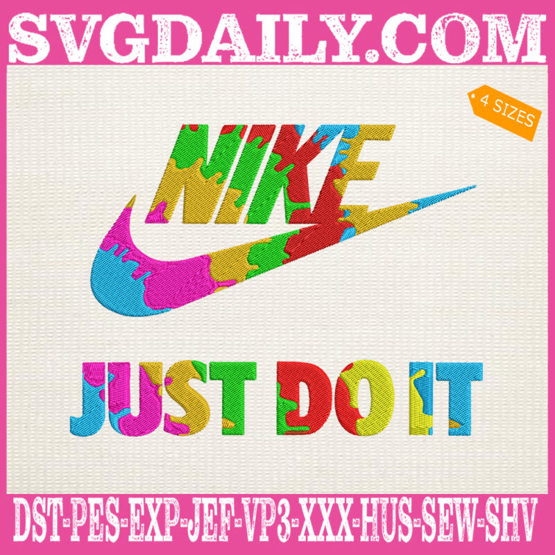 Color Splash Nike Logo Embroidery Files, Fashion Brand Embroidery ...