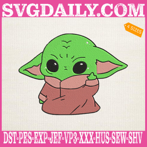 Cute Baby Yoda Embroidery Files, Star Wars Embroidery Machine, Baby Yoda Lover Embroidery Design Instant Download