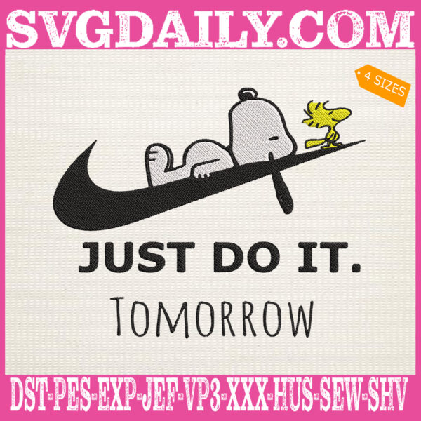 Just Do It Later Embroidery Files, Snoopy And Woodstock Embroidery Machine, Peanuts Cartoon Embroidery Design Instant Download