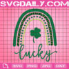 Lucky Rainbow Svg, Rainbow Svg, Shamrock Rainbow Svg, Clover Svg, Lucky Svg, St Patrick's Day Svg, Svg Png Dxf Eps Digital Download