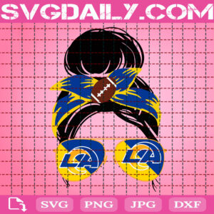 NFC Champs Messy Bun Svg, LA Rams Messy Bun Svg, Los Angeles Rams Svg, Rams Football Svg, Super Bowl Svg, American Football Svg, Instant Download