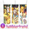 Pikachu Thundershock 20oz Tumbler Skinny, Eeveelution 20oz Skinny Straight, Pokémon Game Skinny Straight, Full Tumbler Wrap