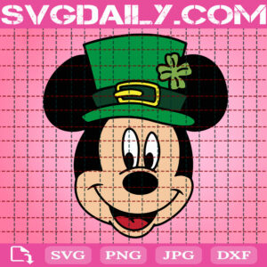 St Patrick's Day Mickey Mouse Hat Svg, Mickey Mouse Svg, Disney Patrick Svg, St Patrick's Day Svg, Lucky Svg, Svg Png Dxf Eps Instant Download
