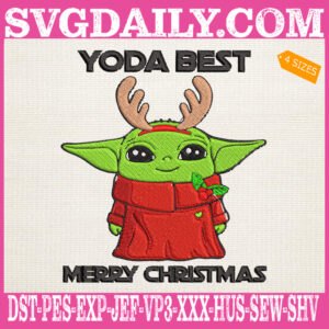 Yoda Best Merry Christmas Embroidery Files, Star Wars The Mandalorian Embroidery Machine, Merry Christmas Embroidery Design