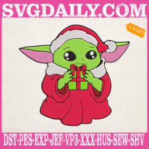 Yoda Christmas Embroidery Files, Yoda Xmas Embroidery Machine, Christmas Gift Embroidery Design Instant Download