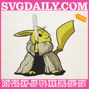 Yodachu Embroidery Files, Pokemon Pikachu Embroidery Machine, Funny Pikachu Embroidery Design Instant Download