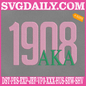 1908 Alpha Kappa Alpha Embroidery Files, 1908 AKA Embroidery Machine, HBCU Embroidery Design, Instant Download