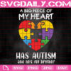 A Big Piece Of My Heart Has Autism And He's My Brother Svg, Autism Svg, Autism Awareness Svg, Autism Puzzle Svg, Autism Month Svg, Instant Download