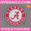 Alabama Crimson Tide Embroidery Machine, Football Team Embroidery Files, NCAAF Embroidery Design, Embroidery Design Instant Download