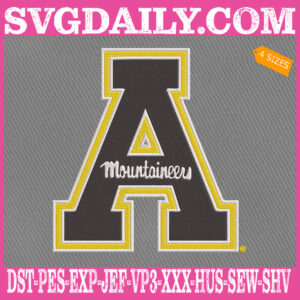 Appalachian State Mountaineers Embroidery Machine, Football Team Embroidery Files, NCAAF Embroidery Design, Embroidery Design Instant Download
