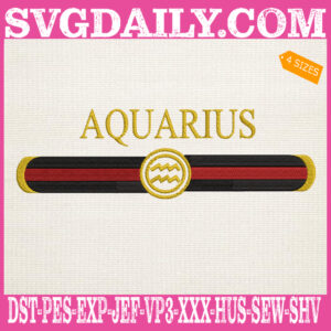 Aquarius Embroidery Files, Horoscope Embroidery Design, Astrology Embroidery Machine, Zodiac Sign Machine Embroidery Pattern