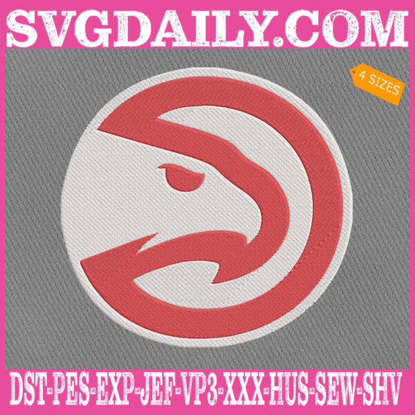 Atlanta Hawks Logo Embroidery Machine, Basketball Team Embroidery Files, NBA Embroidery Design, Embroidery Design Instant Download