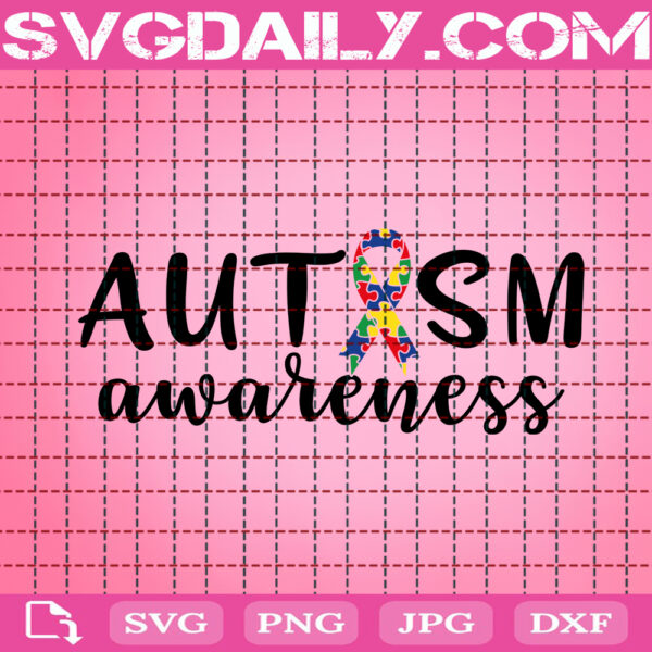 Autism Awareness Svg, Autism Svg, Autism Ribbon Svg, Puzzle Ribbon Svg, Autism Support Svg, Autism Month Svg, Instant Download