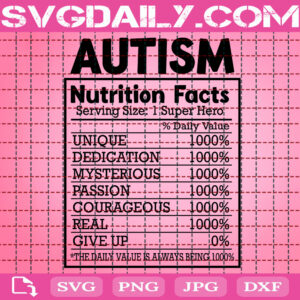 Autism Nutrition Facts Svg, Autism Awareness Svg, Autism Support Svg, Autism Month Svg, Autism Warrior Svg, Autism Gift Svg, Instant Download