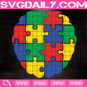 Autism Puzzle Color Svg, Autism Awareness Svg, Autism Svg, Color Puzzle Svg, Autism Month Svg, Autism Support Svg, Instant Download