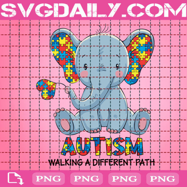 Autism Walking A Different Path Png, Autism Awareness Png, Puzzle Png, Elephants Autism Png, Autism Png, Autism Month Png, Instant Download