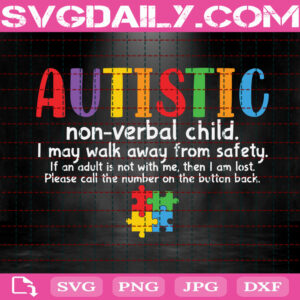 Autistic Non-Verbal Child Svg, Autism Svg, Autism Awareness Svg, Puzzle Piece Svg, Autism Month Svg, Download Files
