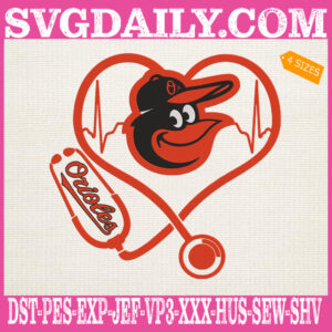 Baltimore Orioles Nurse Stethoscope Embroidery Files, Baseball Embroidery Design, MLB Embroidery Machine, Nurse Sport Machine Embroidery Pattern
