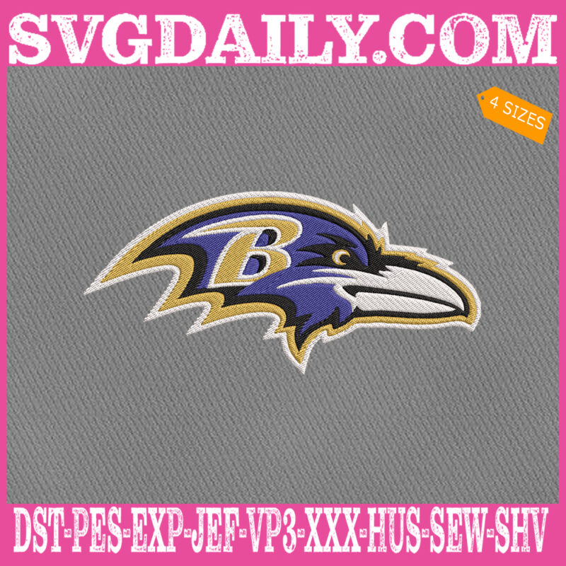 Baltimore Ravens Embroidery Files, Sport Team Embroidery Machine, NFL Embroidery Design