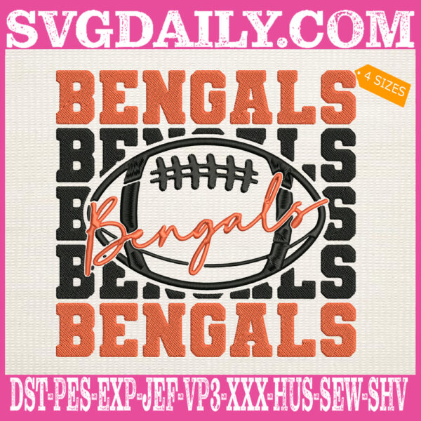 Bengals Embroidery Files, Bengals Mascot Embroidery Machine, Cincinnati Bengals Embroidery Design Instant Download