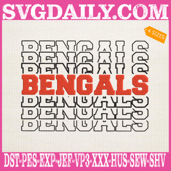 Bengals Embroidery Files, Love Bengals Embroidery Machine, Cincinnati Bengals Football Embroidery Design Instant Download