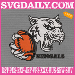 Bengals Football Embroidery Files, Super Bowl LVI Embroidery Machine, Bengals Mascot Embroidery Design Instant Download