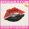 Bengals Junkie Embroidery Files, Football Lips Embroidery Files, Bengals Lips Football Embroidery Design Instant Download