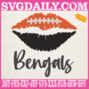 Bengals Lips Embroidery Files, Cincinnati Bengals Embroidery Machine, Bengals Football Embroidery Design Instant Download