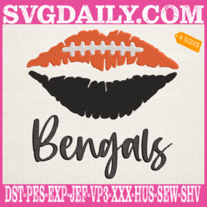 Bengals Lips Embroidery Files, Cincinnati Bengals Embroidery Machine, Bengals Football Embroidery Design Instant Download
