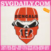 Bengals Skull Embroidery Files, Bengals Football Embroidery Machine, NFL Embroidery Design Instant Download