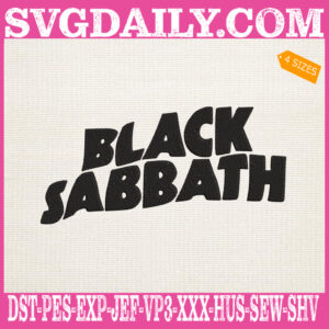 Black Sabbath Embroidery Design, Black Sabbath Logo Embroidery Design, Logo Rock Band Embroidery Design, Rock Band Embroidery Design