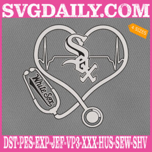Chicago White Sox Nurse Stethoscope Embroidery Files, Baseball Embroidery Design, MLB Embroidery Machine, Nurse Sport Machine Embroidery Pattern