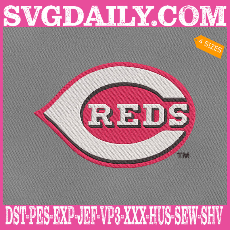 Cincinnati Reds Logo Embroidery Machine, Baseball Logo Embroidery Files