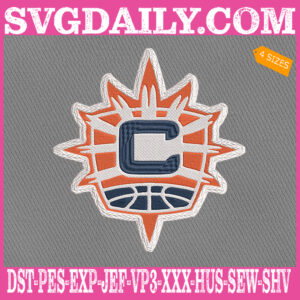 Connecticut Sun Embroidery Files, Women's Basketball Team Embroidery Machine, WNBA Embroidery Design Instant Download