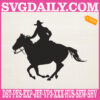 Cowboy Riding Horse Embroidery Files, Horse Riding Embroidery Machine, Horse Machine Embroidery Pattern, Yellowstone Embroidery Design