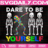 Dare To Be Yourself Svg, Skeleton Dabbing Dare To Be Yourself Autism Svg, Autism Awareness Svg, Autism Svg, Color Puzzle Svg, Autism Month Svg, Instant Download