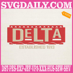 Delta Established 1913 Embroidery Files, HBCU Embroidery Machine, HBCU Logo Embroidery Design, Instant Download