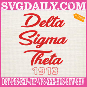 Delta Sigma Theta 1913 Embroidery Files, 1913 Embroidery Machine, HBCU Embroidery Design Instant Download