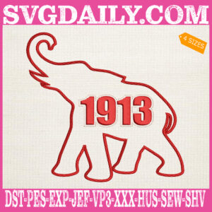 Delta Sigma Theta 1913 Embroidery Files, Sorority Embroidery Machine, 1913 HBCU Elephant Embroidery Design Instant Download