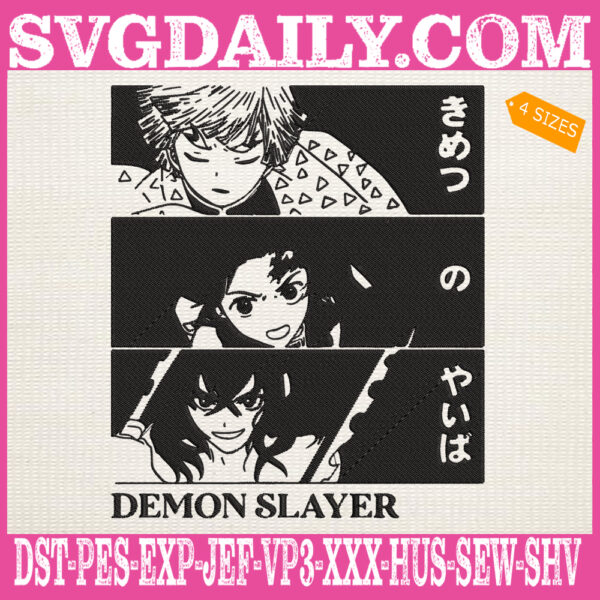 Demon Slayer Embroidery Design, Kimetsu No Yaiba Embroidery Design, Anime Embroidery Design, Cartoon Embroidery Design