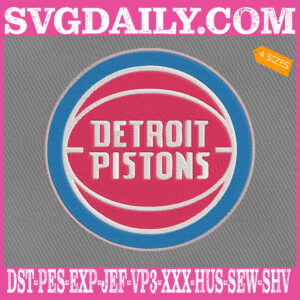 Detroit Pistons Embroidery Machine, Basketball Team Embroidery Files, NBA Embroidery Design, Embroidery Design Instant Download
