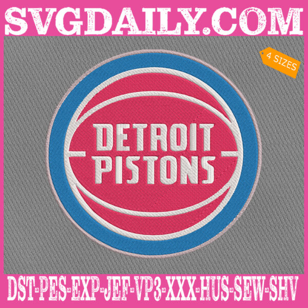Detroit Pistons Embroidery Machine, Basketball Team Embroidery Files, NBA Embroidery Design, Embroidery Design Instant Download