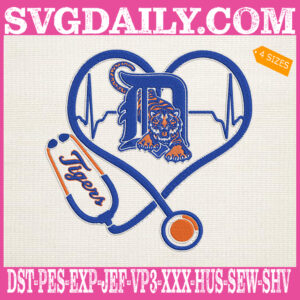 Detroit Tigers Nurse Stethoscope Embroidery Files, Baseball Embroidery Design, MLB Embroidery Machine, Nurse Sport Machine Embroidery Pattern