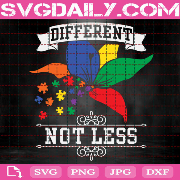 Different Not Less Svg, Autism Svg, Autism Awareness Svg, Autism Support Svg, Autism Puzzle Svg, Autism Month Svg, Download Files