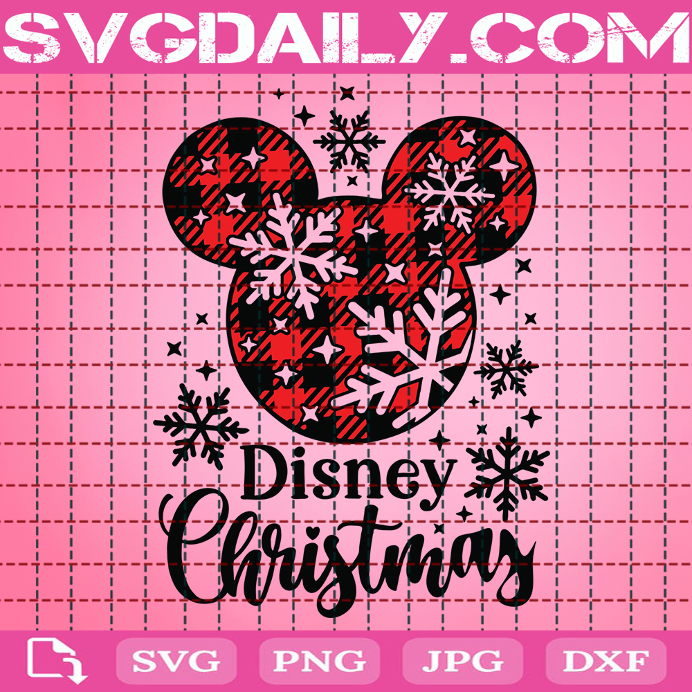 Disney Christmas Svg Mickey Plaid Svg Disney Plaid Svg Mickey Snowflake Head Svg Mickey Christmas Svg Svg Png Dxf Eps AI Instant Download